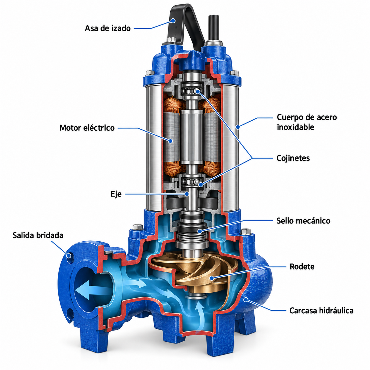 Bomba Sumergible DREMO 550 DN50 para Aguas Residuales - Imagen 4