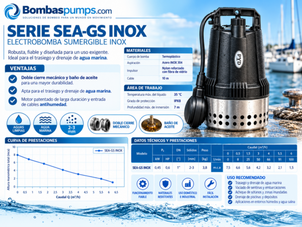 Bomba Sumergible Agua Marina INOX SEA-GS INOX